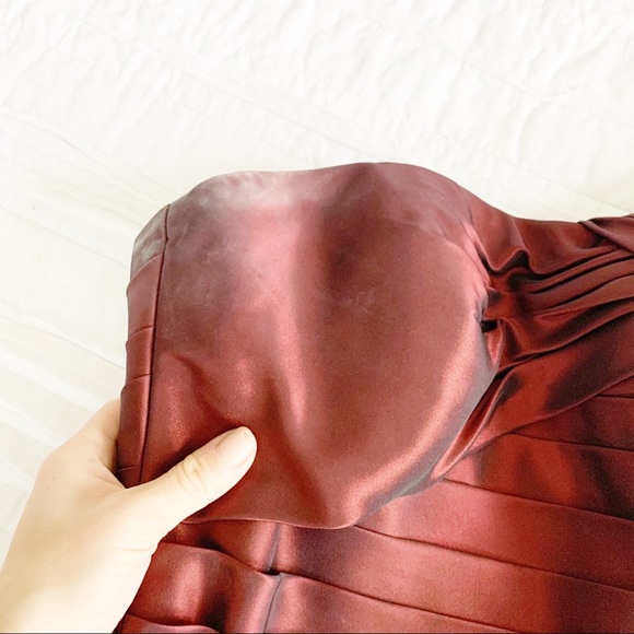 Evenings by Allure Red One Shoulder Ball Gown - Picture 13 of 16